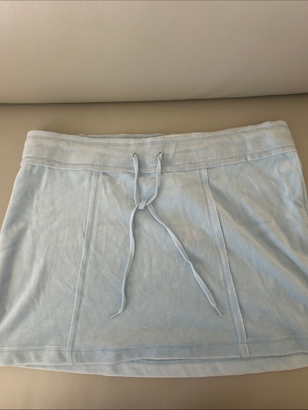 dELiA*s Light Blue Drawcord Velour Mini Skirt